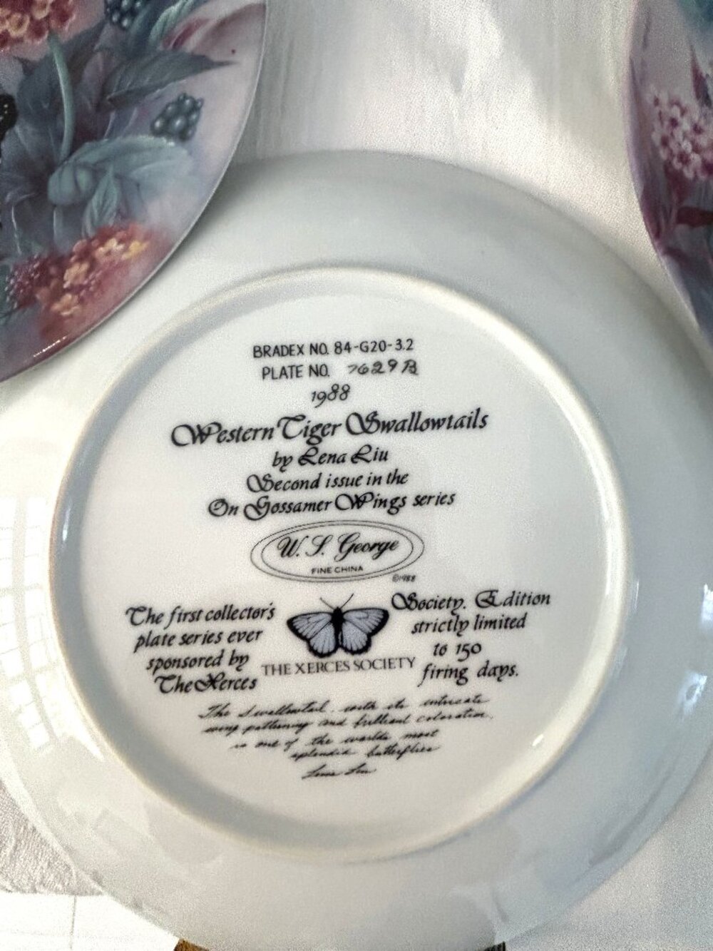 1980s Lena Liu Gossamer Wings Butterfly Plates, Set of 5 - Picture 8 of 8